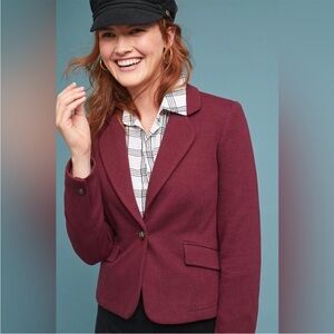 Anthropologie Cartonnier Studio Blazer Shrunken Tomboy Jacket (4)